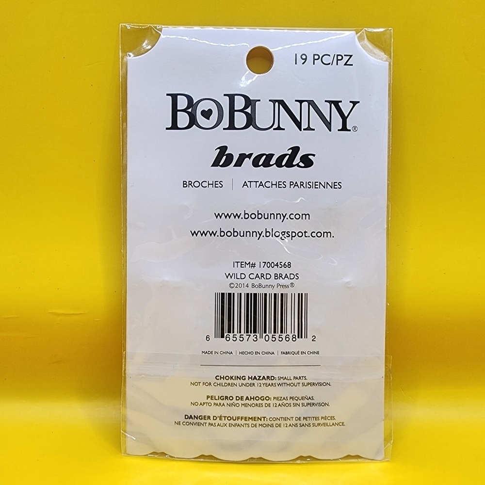 Bo Bunny Wild Card Brads 19 pc Scrapbook Crafts BoBunny - Picture 3 of 3